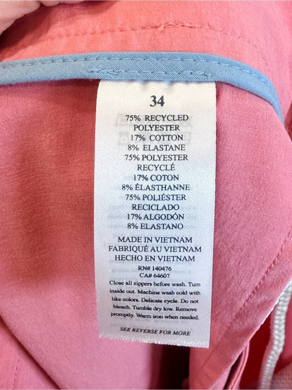 Faherty All Day Belt Loop Shorts 7” in Sunrose size 34